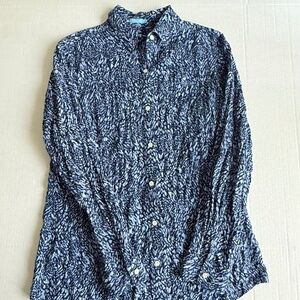 J. McLaughlin Lois Blue Beatriz Spot Button Down Blouse